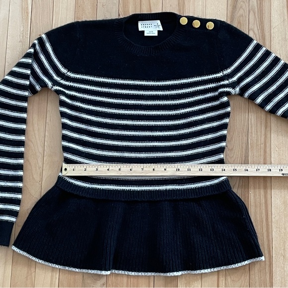 Broome Street Kate Spade Striped Peplum Cashmere Blend Knit Sweater - Sz XS - Picture 14 of 16